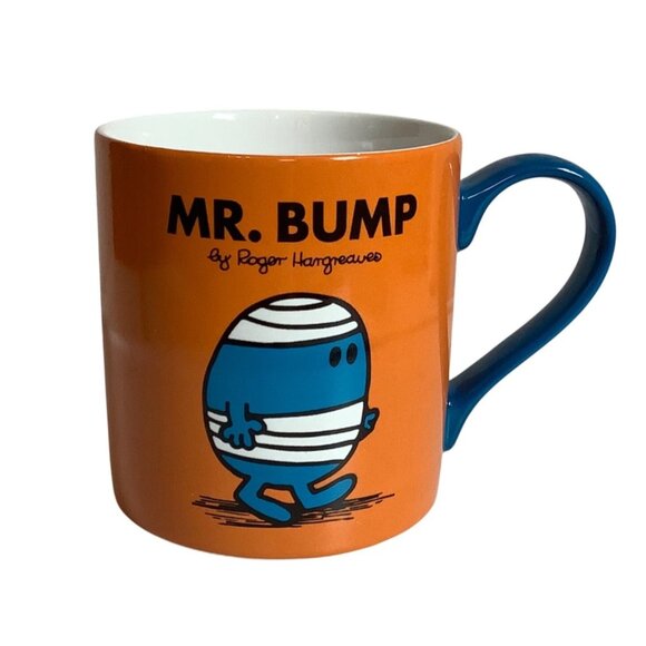 Mr. Bump Orange Blue Ceramic Mug By Roger Hargreaves 4" Sanrio Mr. Men - Picture 1 of 7